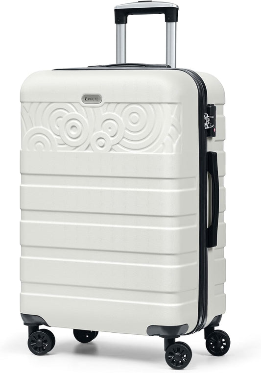 Krute Checked Luggage 24 Inch Suitcases with WheelsLightweight PC ABS TSA Lock Hard Side Travel Suitcase