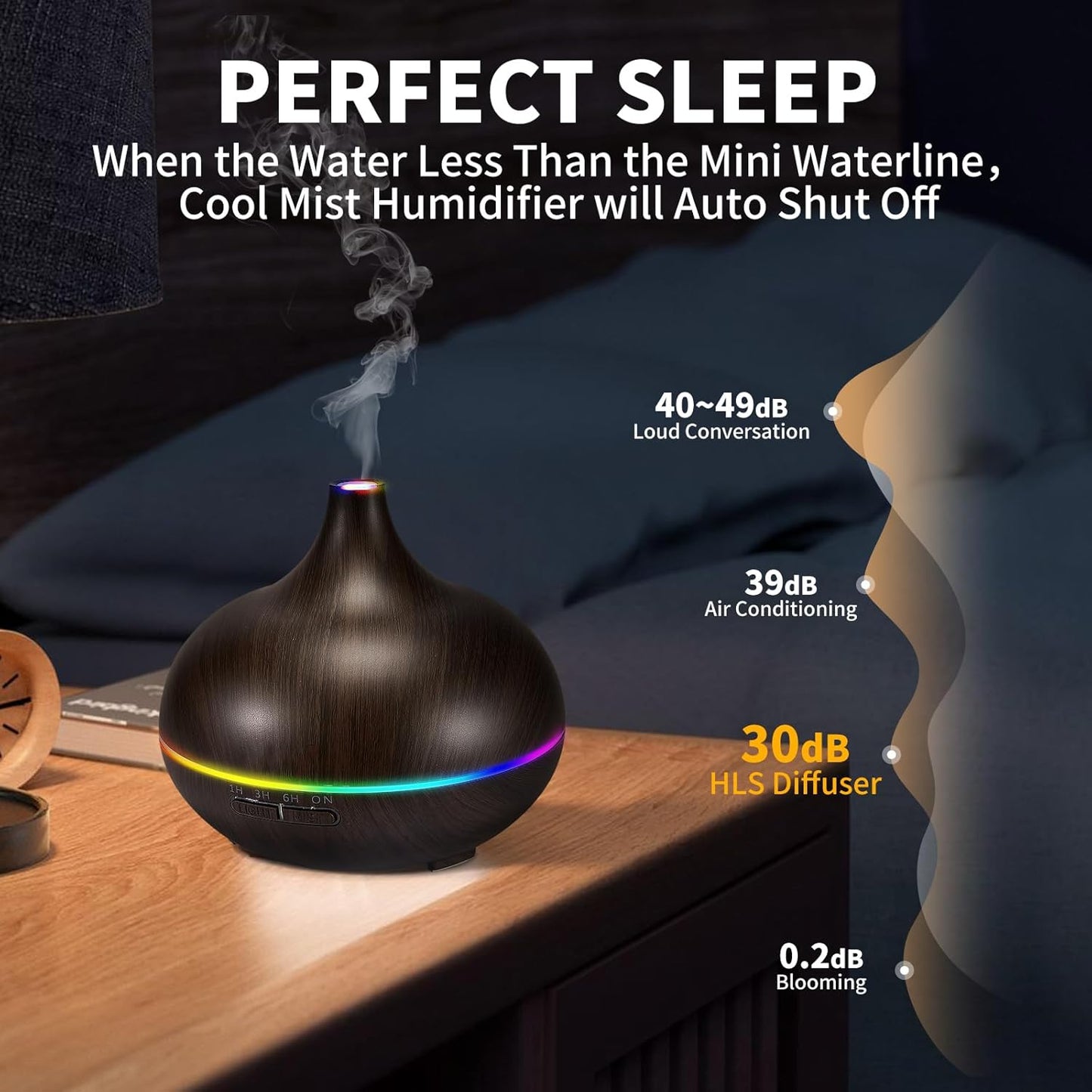 Aromatherapy Essential Oil Diffuser Set - 550ML Ultrasonic Humidifier for Large Rooms - Vaporizer and Aroma Diffuser for Home Bedroom