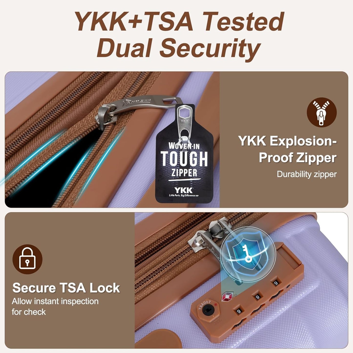 Romswi Expandable 24" Checked Luggage,Medium Hardshell Suitcase with Double Spinner Wheels for 20% More Space, Airline Approved Lightweight Hardside Luggage, Scratch-Resistant & YKK Zipper,Purple