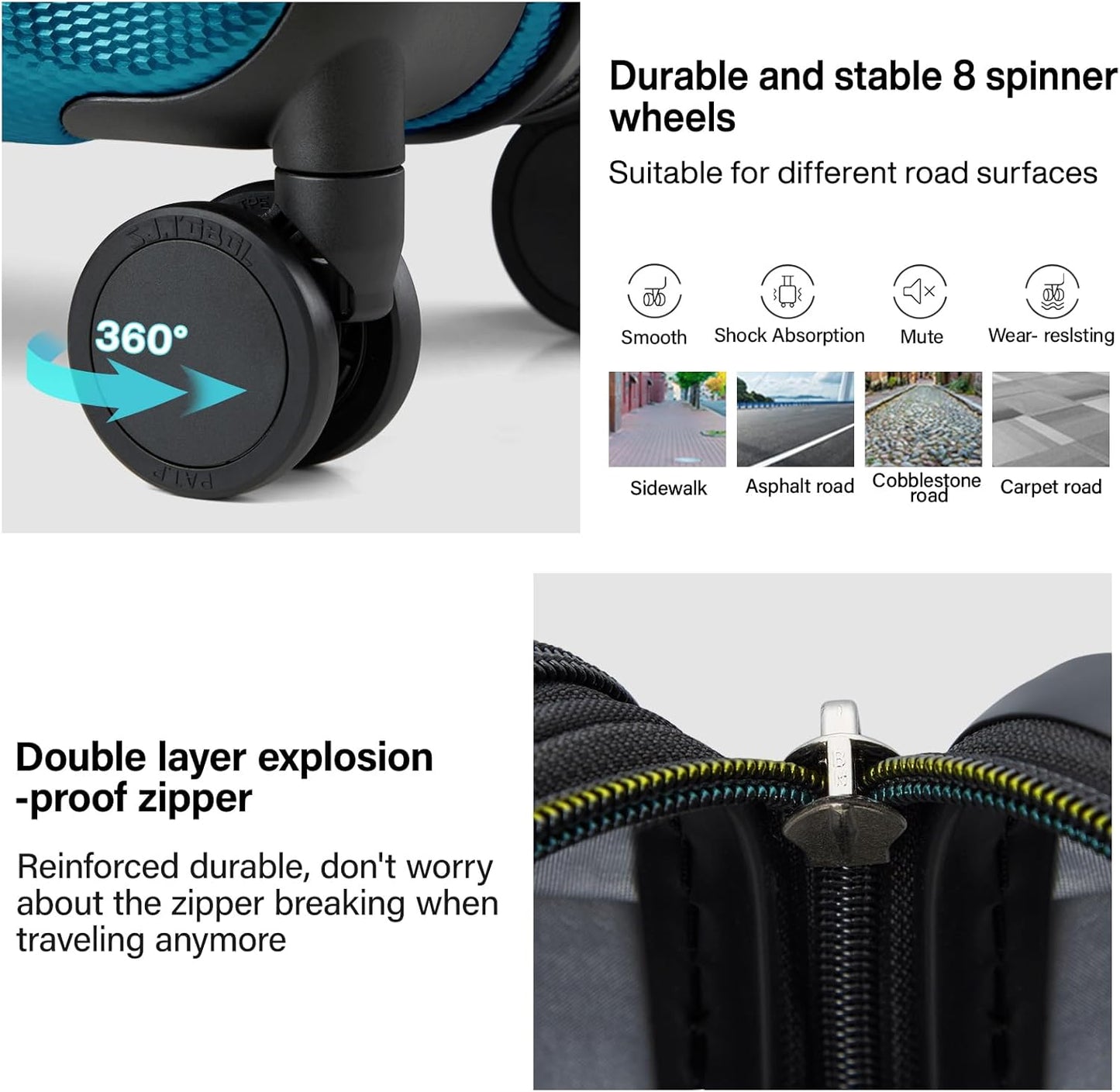 Hanke 29 Inch Expandable Checked Luggage Lightweight PC Hard Shell Luggage Suitcases with Wheels Tsa Luggage Rolling Large Suitcase Travel Luggage Bag for Study Abroad(Caribbean Blue)