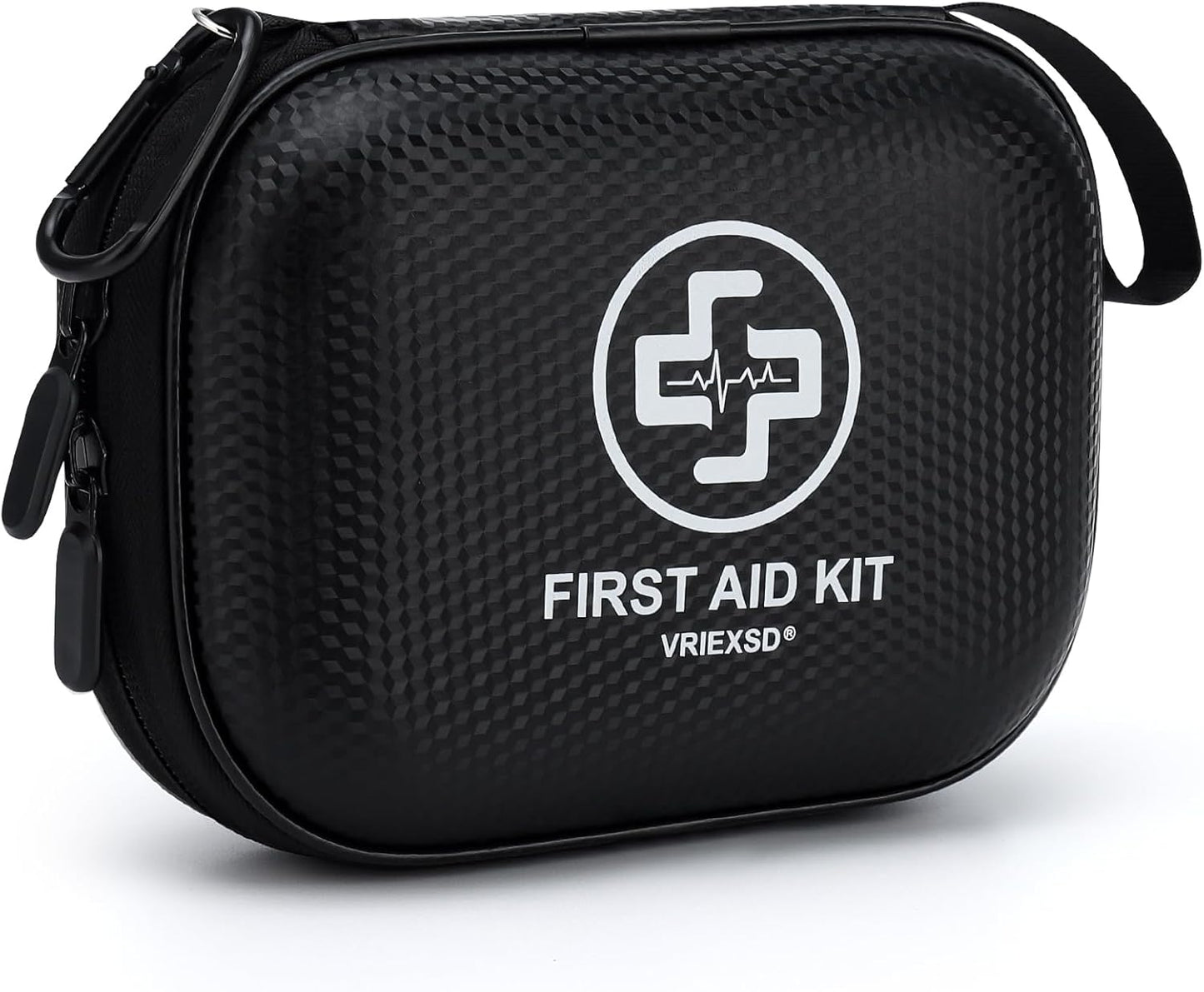 Mini First Aid Kit - 150 Piece Small Waterproof Hard Shell Medical Kit for Home, Car, Travel, Camping, Truck, Hiking, Sports, Office, Vehicle & Outdoor Emergencies (Black)