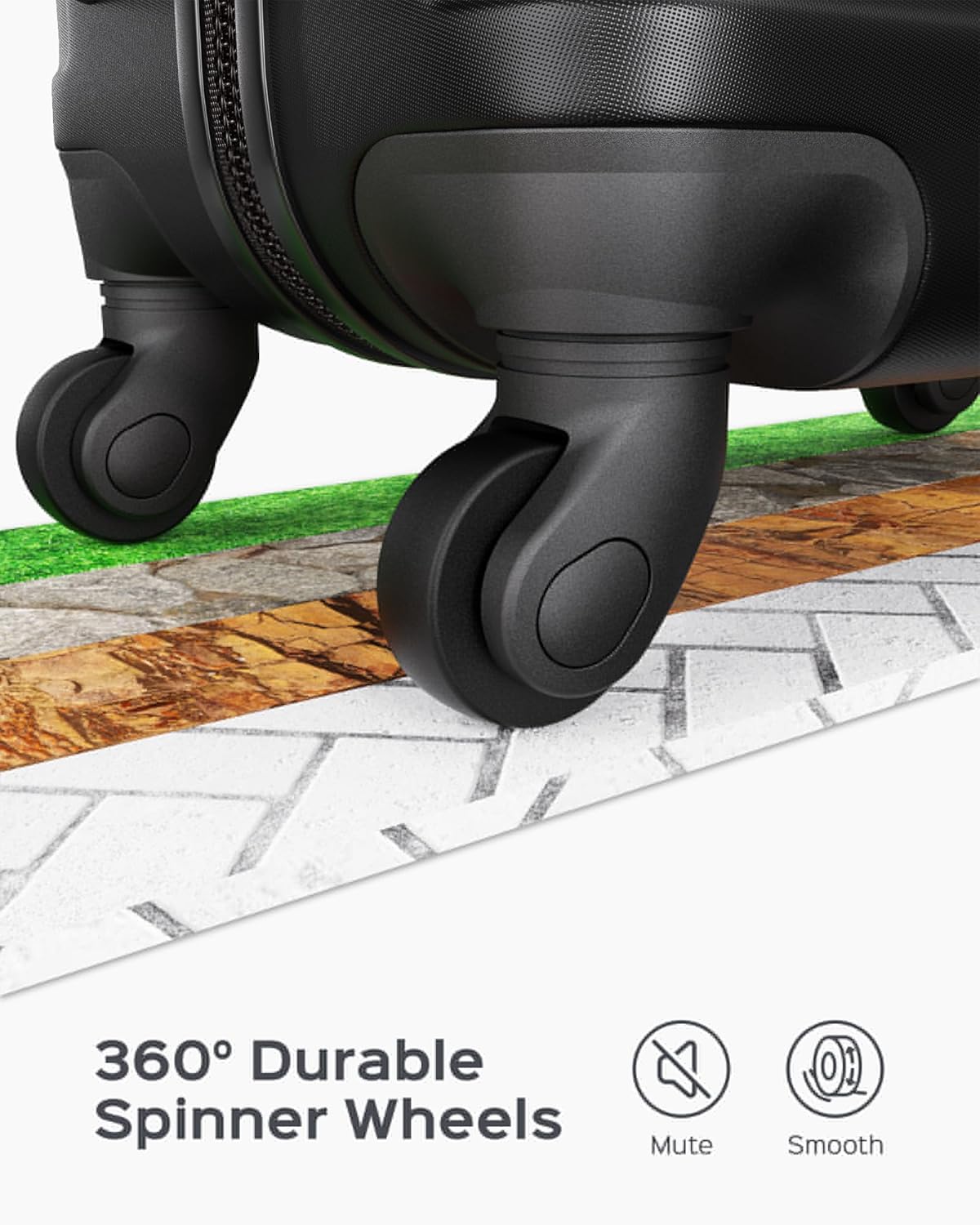 Suitour Luggage Sets 5 Piece Hardshell Suitcases with Spinner Wheels TSA Lock, Lightweight ABS Carry On Suitcase Set for Travel Business