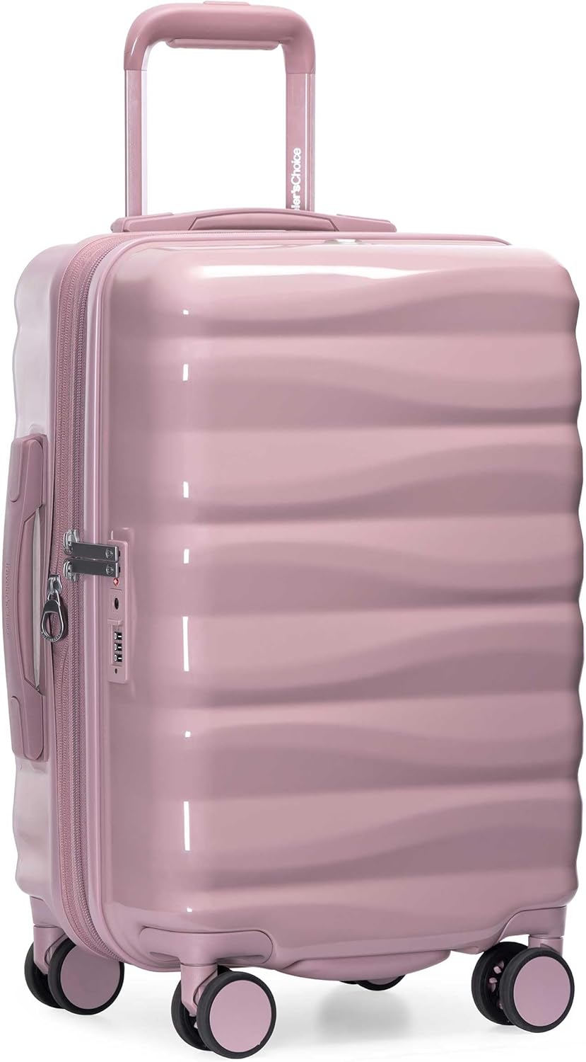 Traveler's Choice Edinburgh II Hardside Spinner Luggage, TSA Lock, Pink, 21" Carry-on