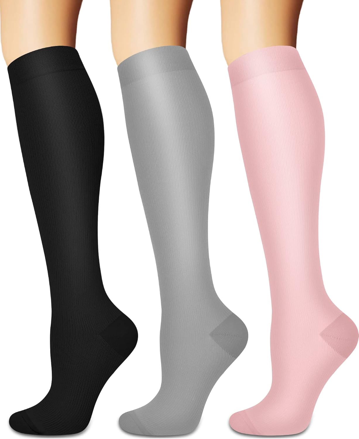 Compression Socks for Women and Men Circulation (3 Pairs) is Best Support for Running Athletic Cycling Hiking