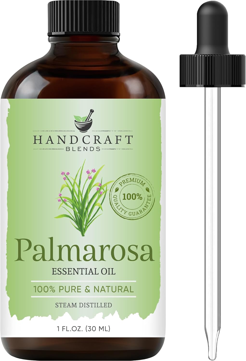 Handcraft Blends Palmarosa Essential Oil – 1 Fl Oz – 100% Pure and Natural – Premium Grade Essential Oil for Diffuser and Aromatherapy, Skin, Massage, Candle and Soap Making Fragrance