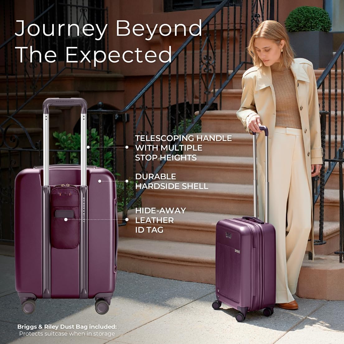 Briggs & Riley Sympatico Hardside Luggage, Plum, 21" Global Carry-On