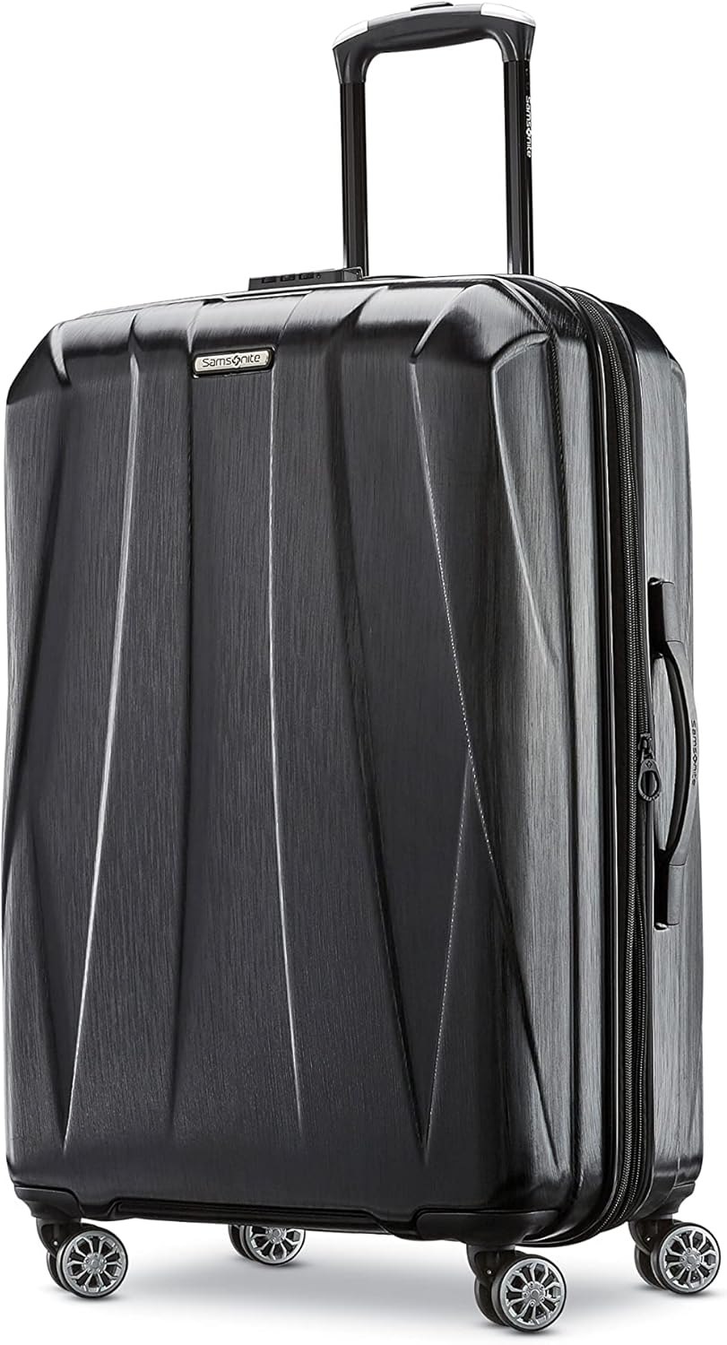 Samsonite Centric 2 Hardside Expandable Luggage with Spinner Wheels, Black, Checked-Medium 24-Inch