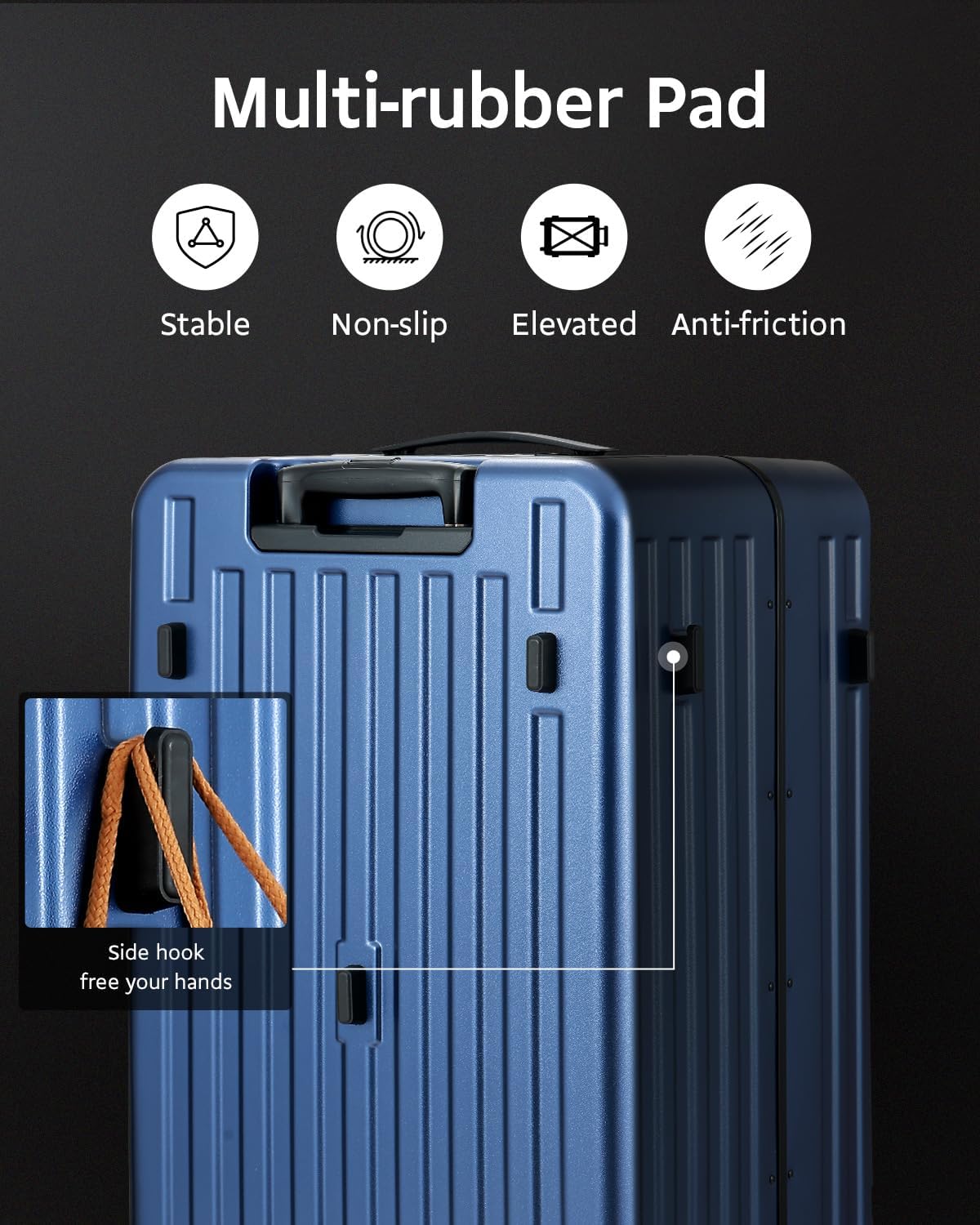 Checked Luggage, Large Suitcase 29 Inch Trunk Luggage with Spinner Wheels, Lightweight ABS+PC Hard Shell with Aluminum Frame, Top Opening, TSA Lock (Blue, 1PC)