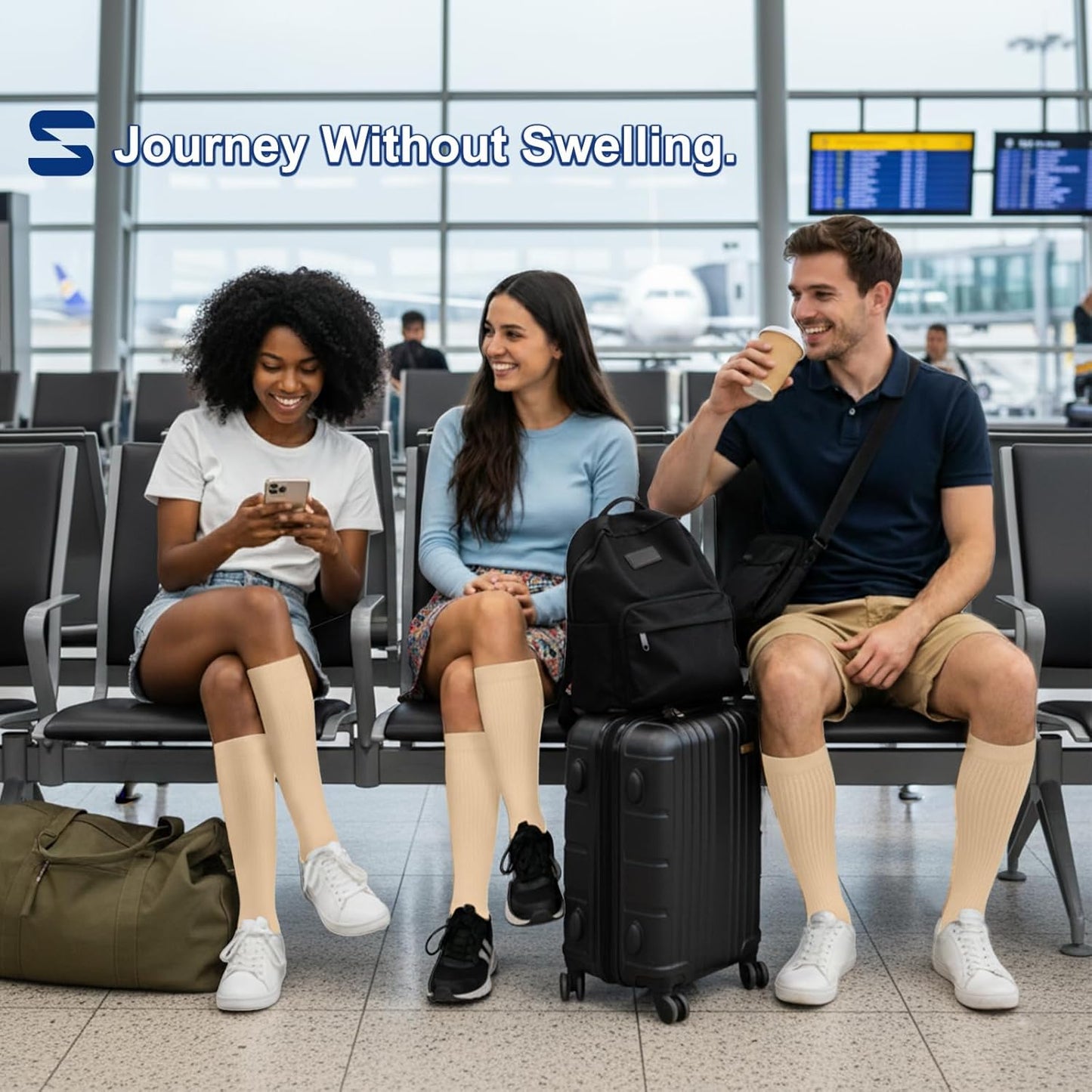 Compression Socks for Women and Men Circulation (3 Pairs) is Best Support for Running Athletic Cycling Hiking