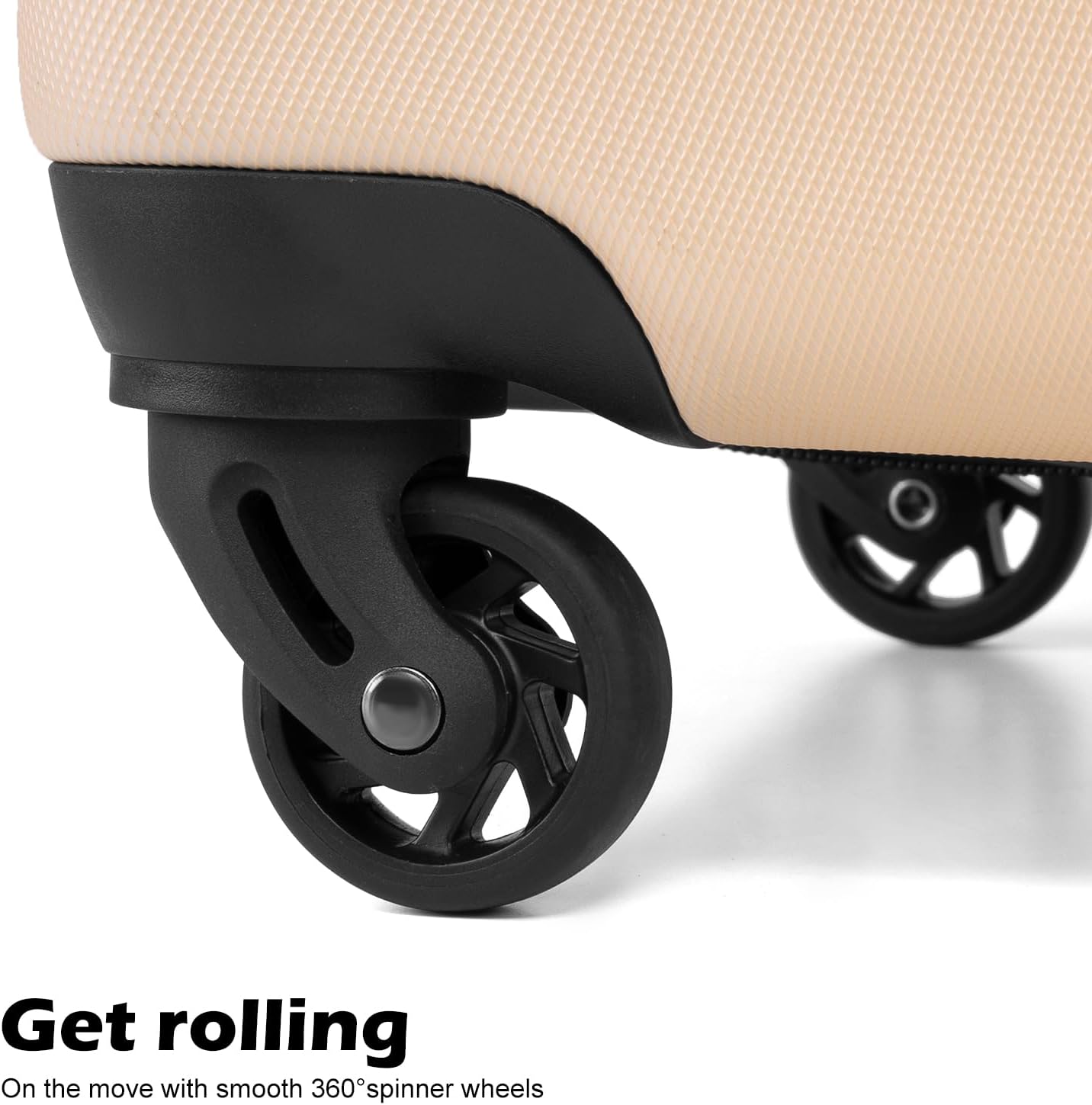 Coolife Luggage 3 Piece Set Suitcase Spinner Hardshell Lightweight TSA Lock (champagne new, 3 piece set(20in24in28in))