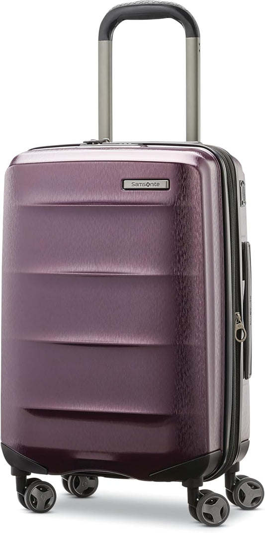 Samsonite Octiv Lightweight Hardshell 20-Inch Carry-On Luggage - Durable & Impact Resistant, 360° Aero Trac Spinner Wheels, Adjustable Telescopic Handle, Expandable Suitcase, TSA Approved Lock, Purple