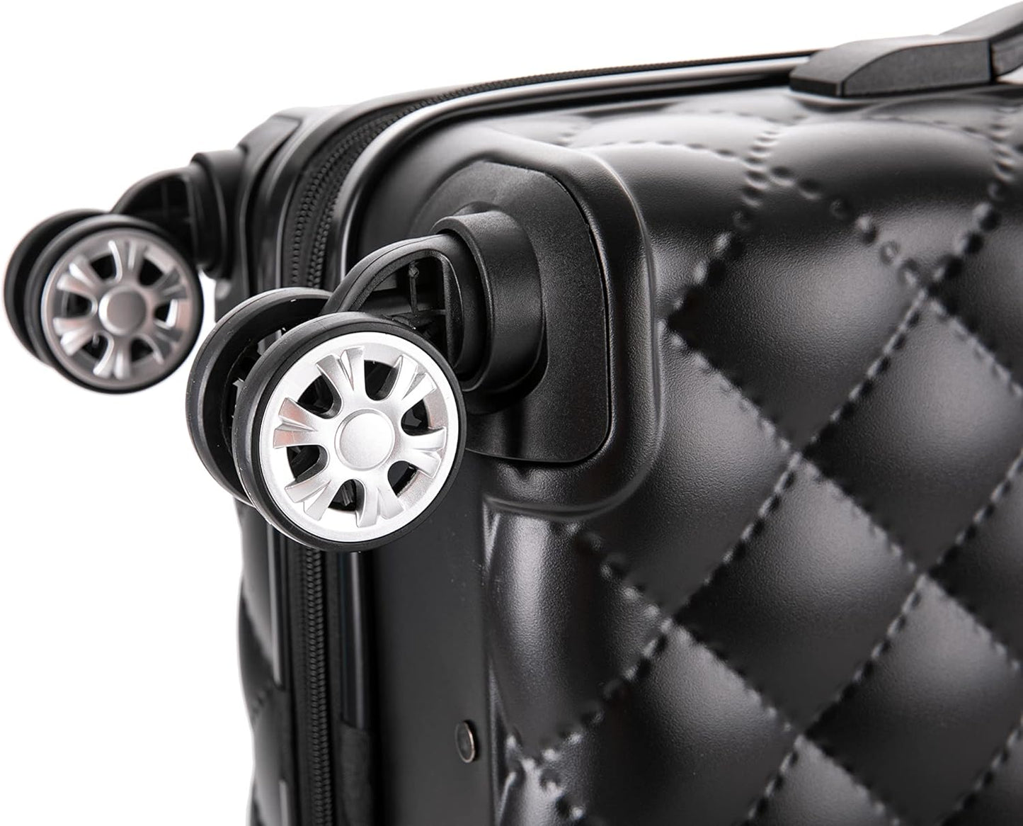 Rockland Melbourne Hardside Expandable Spinner Wheel Luggage, Quilt, Carry-On 20-Inch Black