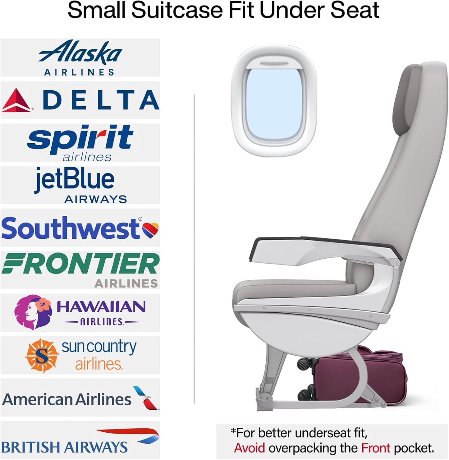 Hanke 16 Inch Underseat Carry On Luggage with Spinner Wheels Airline Approved, Small Rolling Suitcase Softside Underseater Lightweight TSA Travel Roller Suitcase Carry-On Bag(Purple)