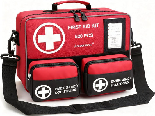 520 Piece Large First Aid Kit – Emergency Survival Kit for Car, Home, Camping, and Travel – Compact Medical Kit for Roadside Emergencies, Outdoor Adventures, and Everyday Safety