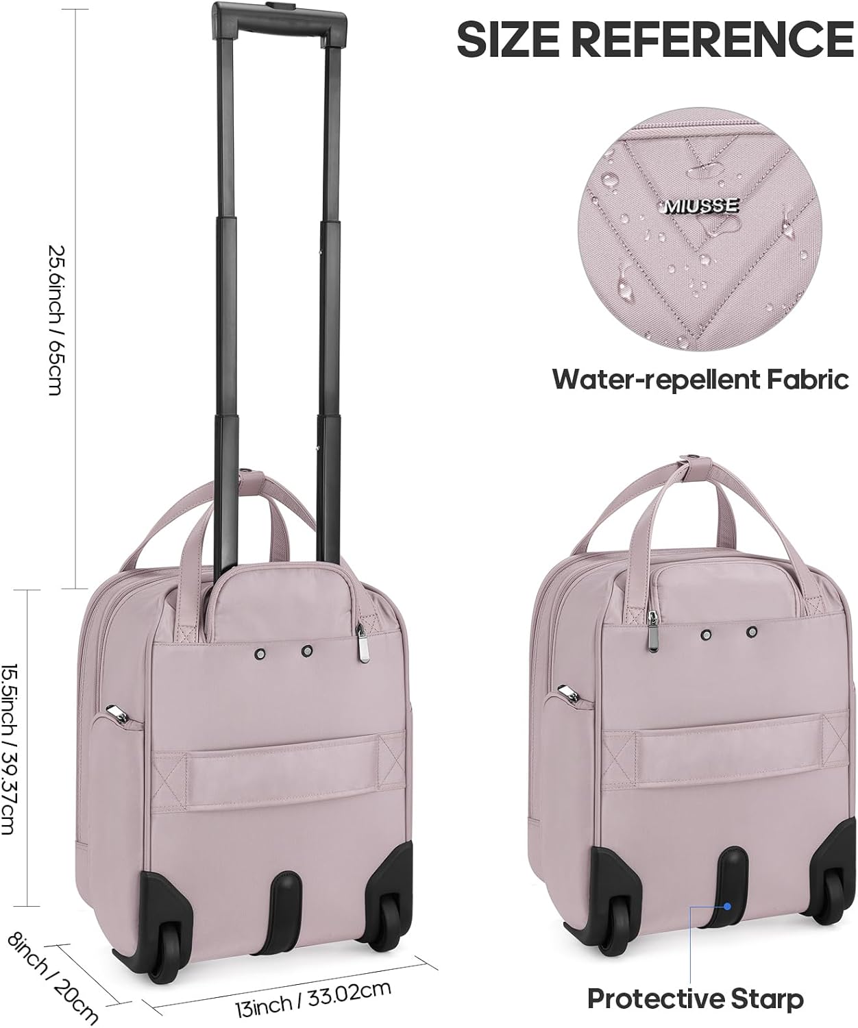 Carry-on Underseat 16-inch Luggage with Wheels, Softside Rolling Carry-on, Lightweight Travel Suitcase for Men Women, Personal Item Rolling Travel Bag