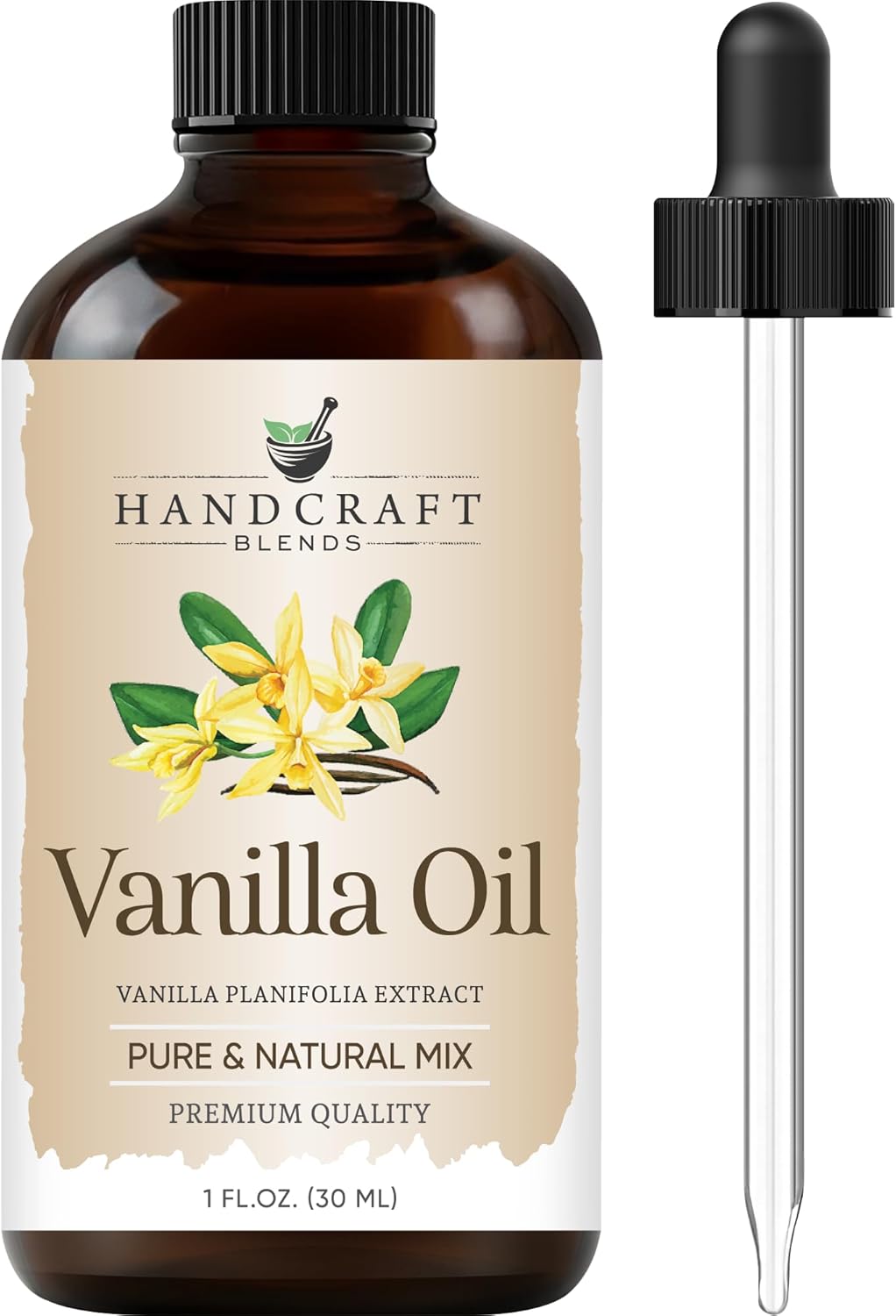 Handcraft Blends Vanilla Essential Oil – 1 Fl Oz – Pure and Natural Mix – Premium Grade Essential Oil for Diffuser and Aromatherapy, Skin, Massage, Candle and Soap Making Fragrance