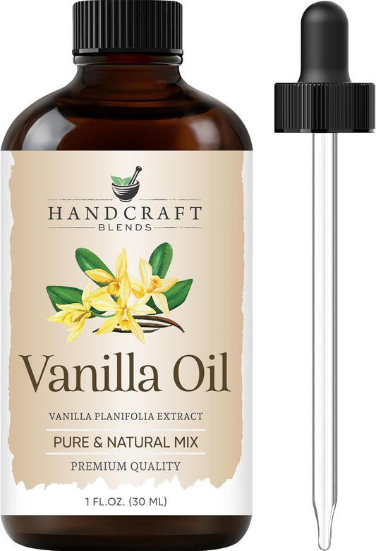 Handcraft Blends Vanilla Essential Oil – 1 Fl Oz – Pure and Natural Mix – Premium Grade Essential Oil for Diffuser and Aromatherapy, Skin, Massage, Candle and Soap Making Fragrance