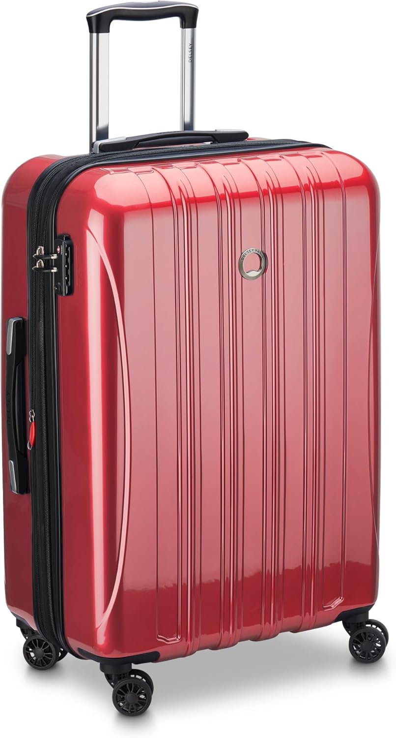 DELSEY PARIS Helium Aero Hardside Expandable Luggage with Spinner Wheels, Brick Red, 2-Piece Set (19/24)