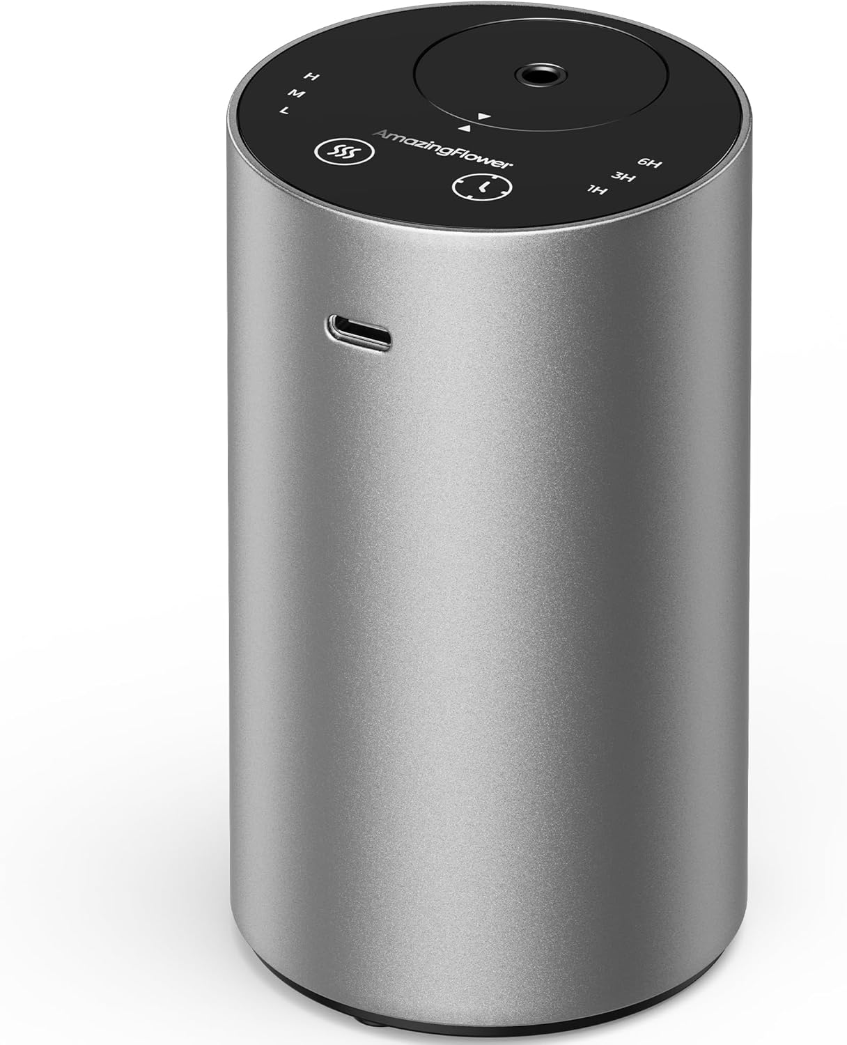 Waterless Essential Oil Diffuser, Rechargeable Scent Diffusers with 3 Mist Levels & Timers, Portable Aromatherapy Diffuser for Home Car Room Studio Office, Iron Grey Metal