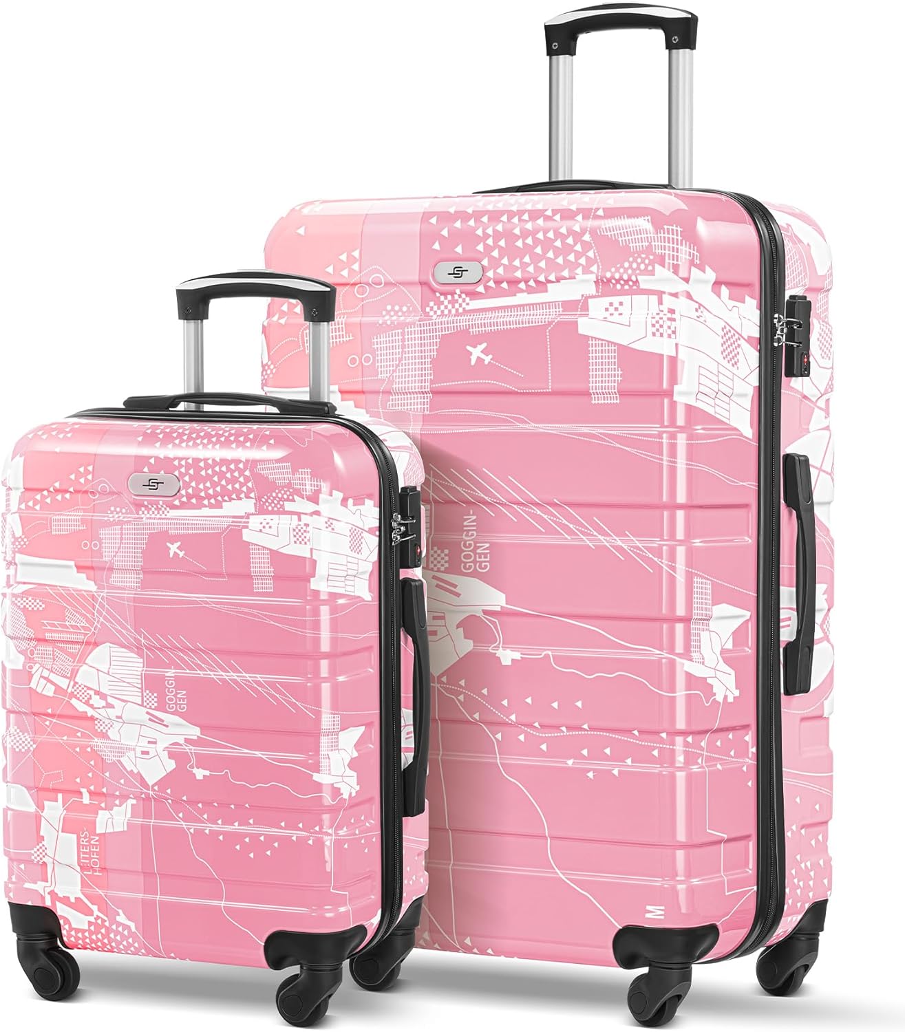 Suitour Luggage sets 2 piece,Hardside Lightweight Carry on Suitcase and 28 inch Luggage with Spinner Wheels Suitcase Set(20in/28in)