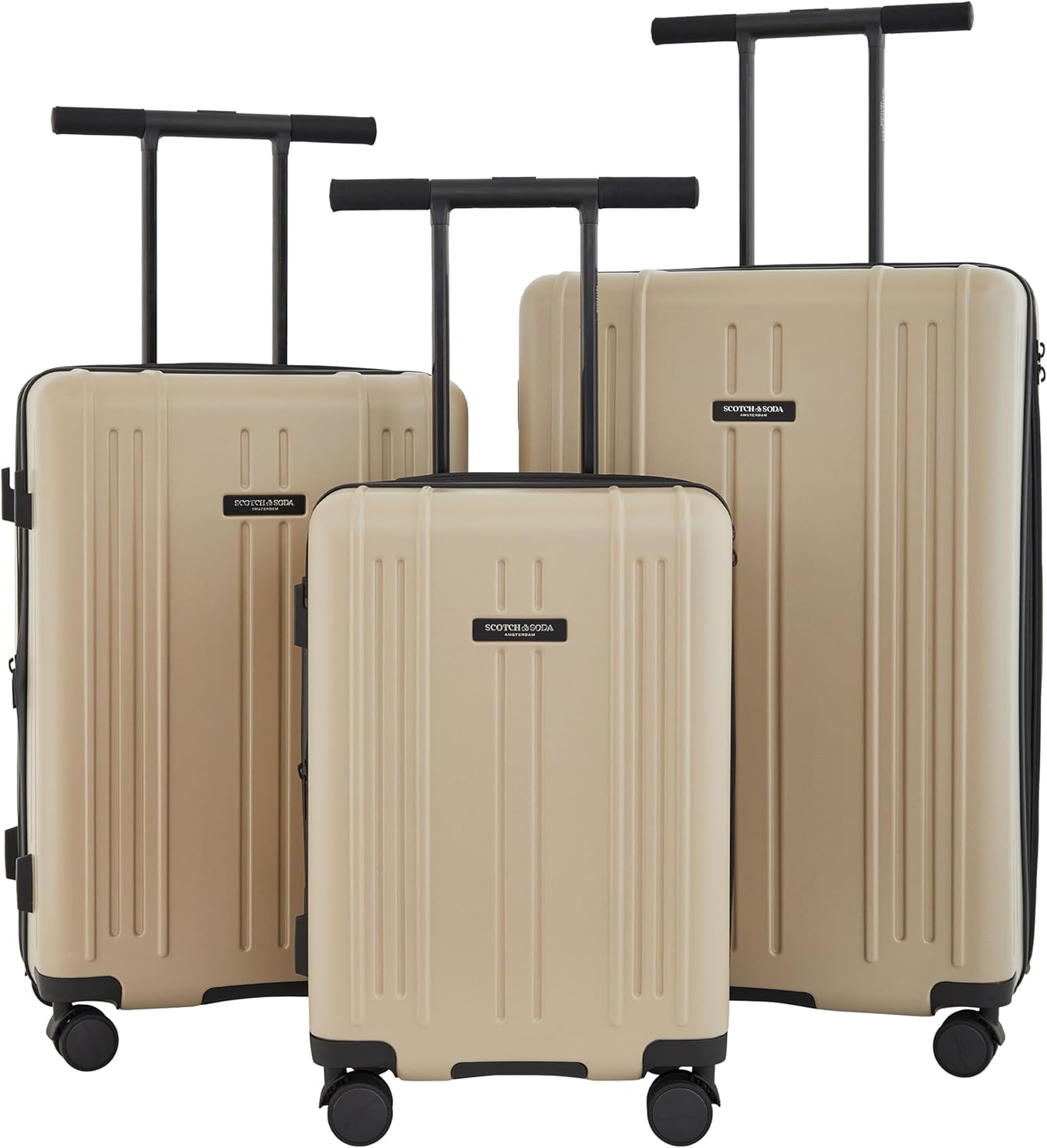 Scotch & Soda Eindhoven Wing-On Expandable Luggage, Travertine, 3 Piece Set