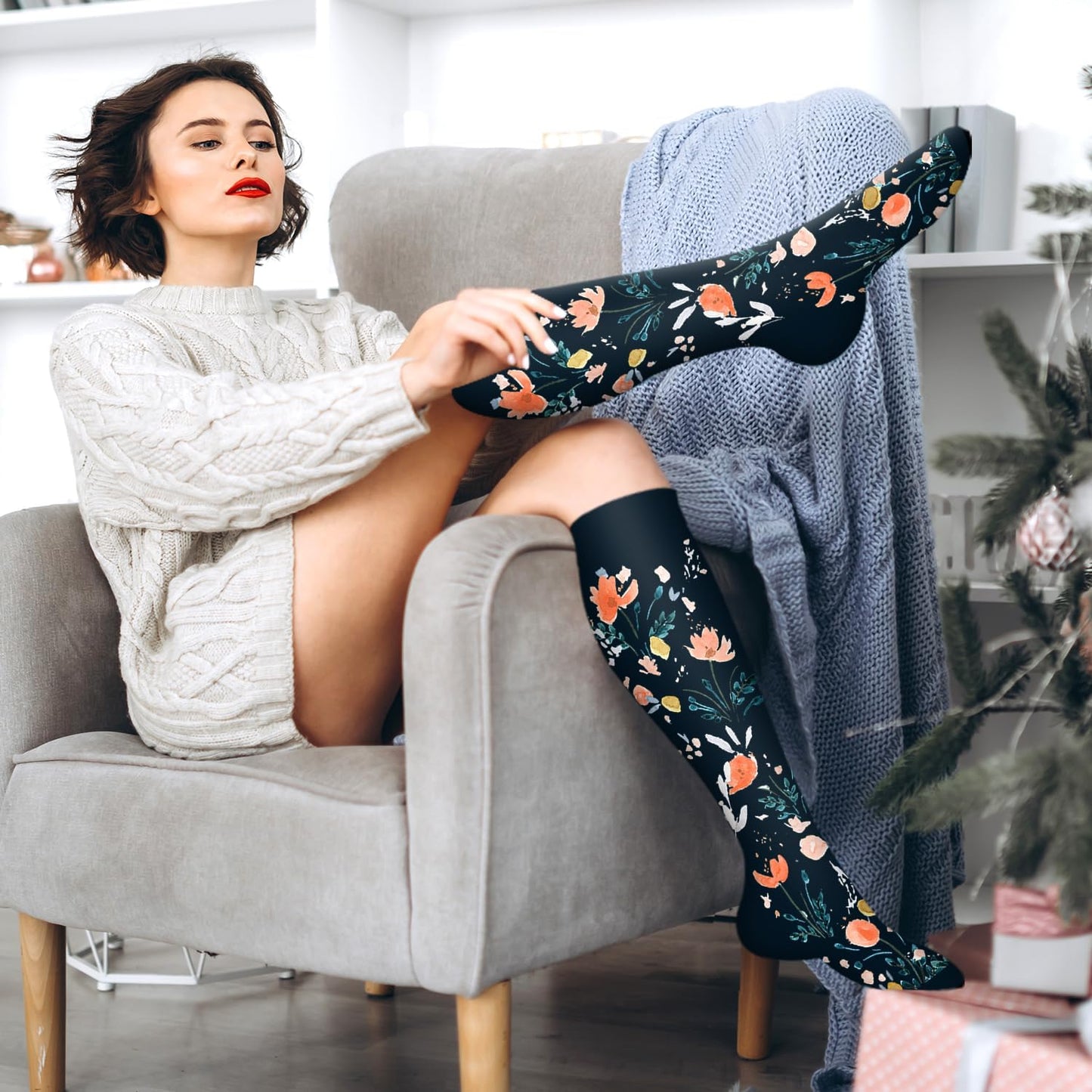 Bluemaple Compression Socks for Women & Men Circulation (6 Pairs) 15-20 mmHg is Best Support for Athletic Running Cycling