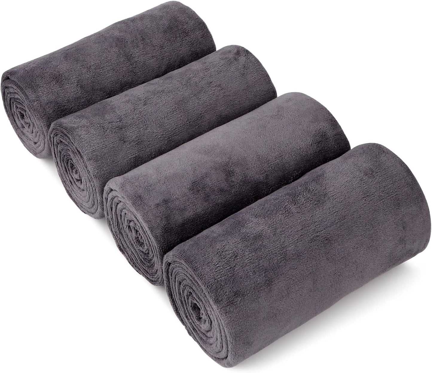 Orighty Bath Towel Pack of 4 - Soft Feel Grey Bath Towel Sets, Highly Absorbent Microfiber Towels for Body, Quick Drying, Microfiber Towels for Sport, Yoga, SPA, Fitness, (27’’ x 54’’)