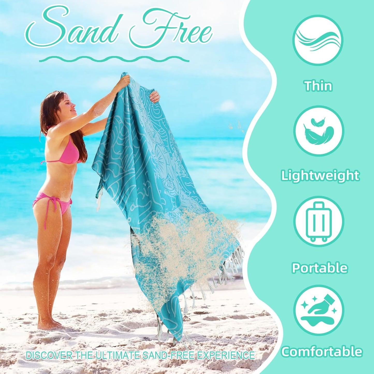 Oversized Turkish Beach Towel Blanket Cotton Giant XL Sandproof Towels Huge Linen XXL Extra Large Big Throw Quilt Blankets for Adults Cloud Travel Camping Glamping Accessories Essentials Turtle