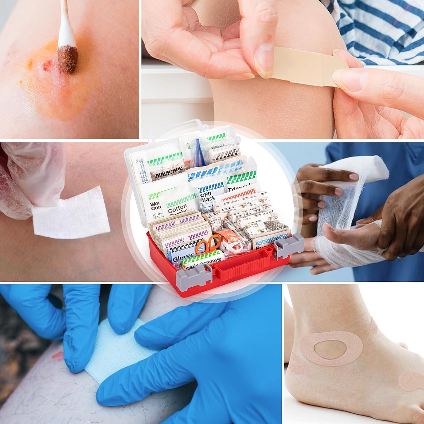 RHINO RESCUE 266 Pieces All-Purpose First Aid Kit, Home & Office Emergency Medical Supplies, Ideal for School, Car, Outdoor, Travel & Camping