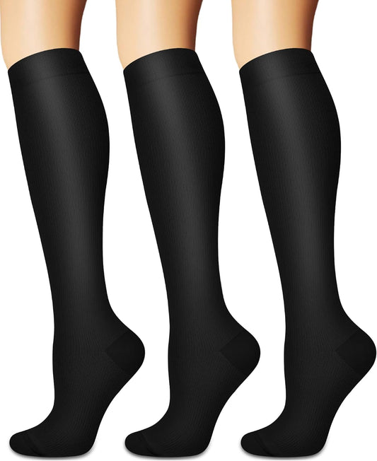 Compression Socks for Women and Men Circulation (3 Pairs) is Best Support for Running Athletic Cycling Hiking