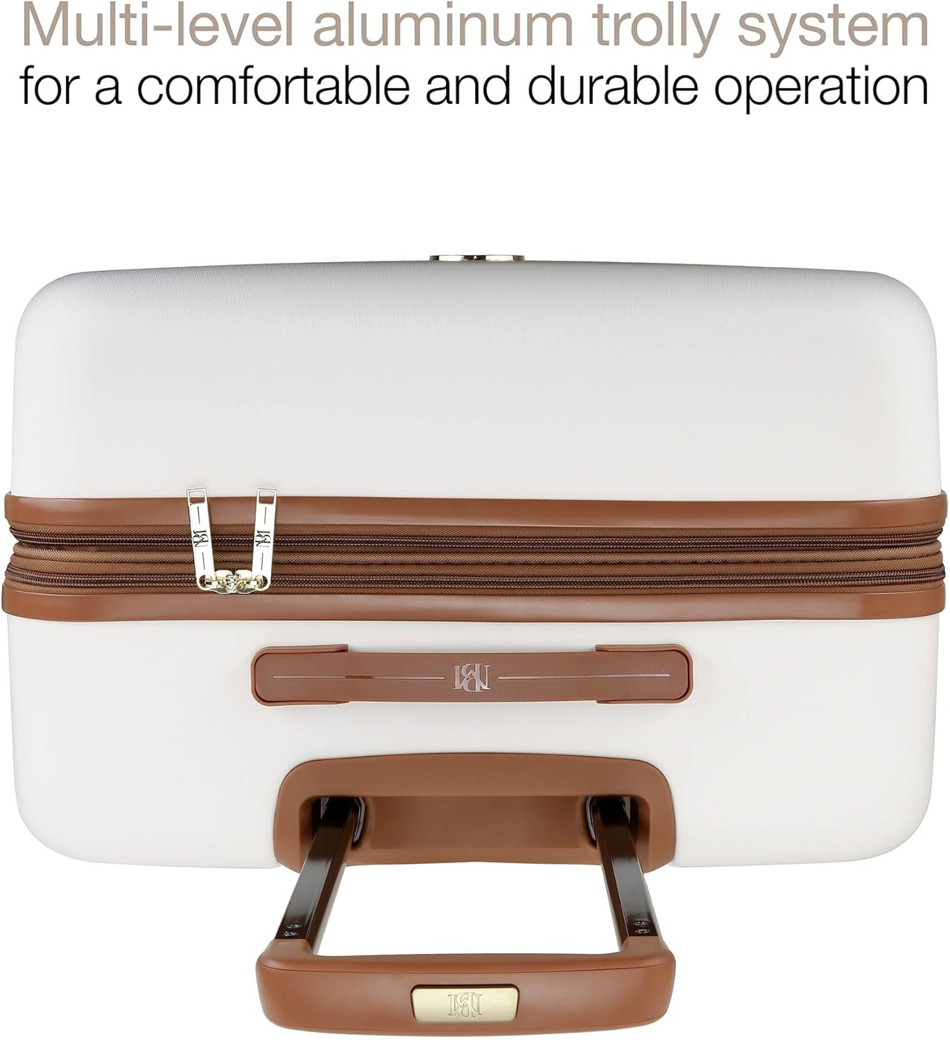 Badgley Mischka Grace 3 Piece Polycarbonate-ABS Expandable Retro Luggage Set (White)