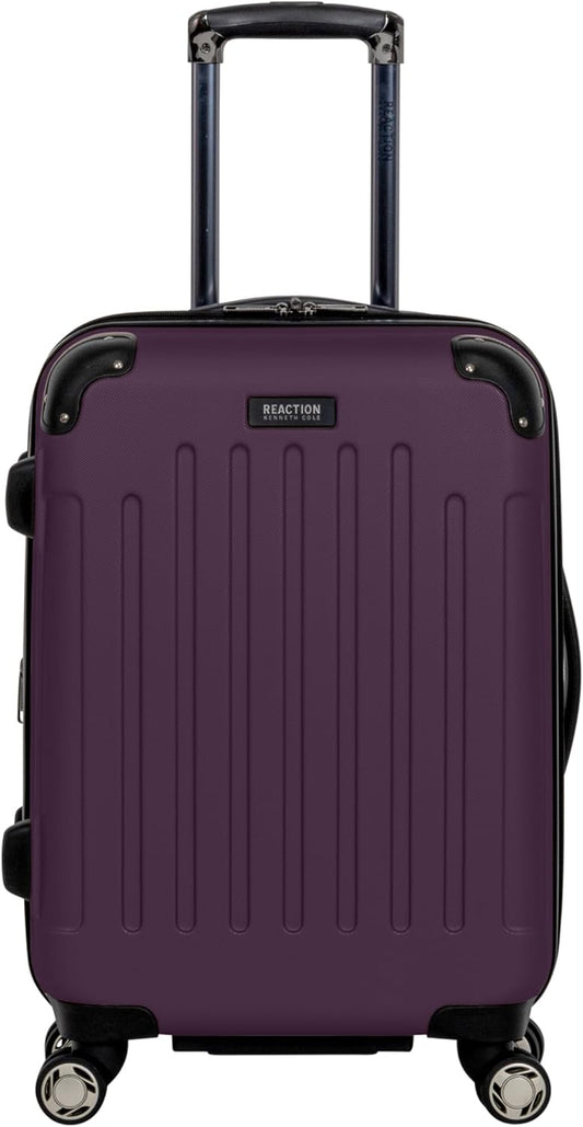Kenneth Cole REACTION Renegade Luggage Expandable 8-Wheel Spinner Lightweight Hardside Suitcase, Midnight Plum, 20-Inch Carry On