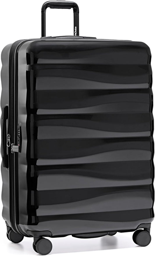 Traveler's Choice Edinburgh II Hardside Spinner Luggage with TSA Lock, Black, 29" Large