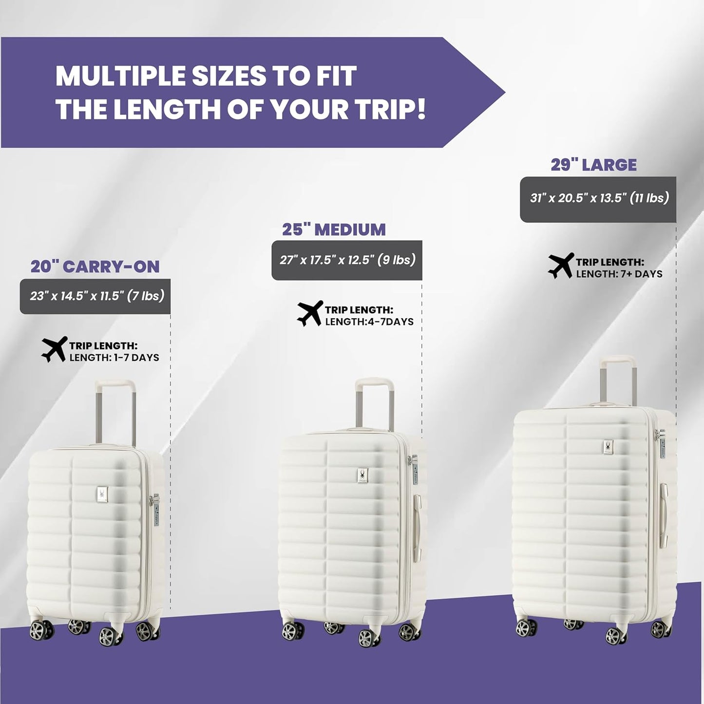 Spyder 29" Hardside Large Checked Luggage, Durable Lightweight Hardshell Suitcase with 360° Spinner Wheels, Expandable for up to 15% More Space, TSA Approved Lock, Vanilla