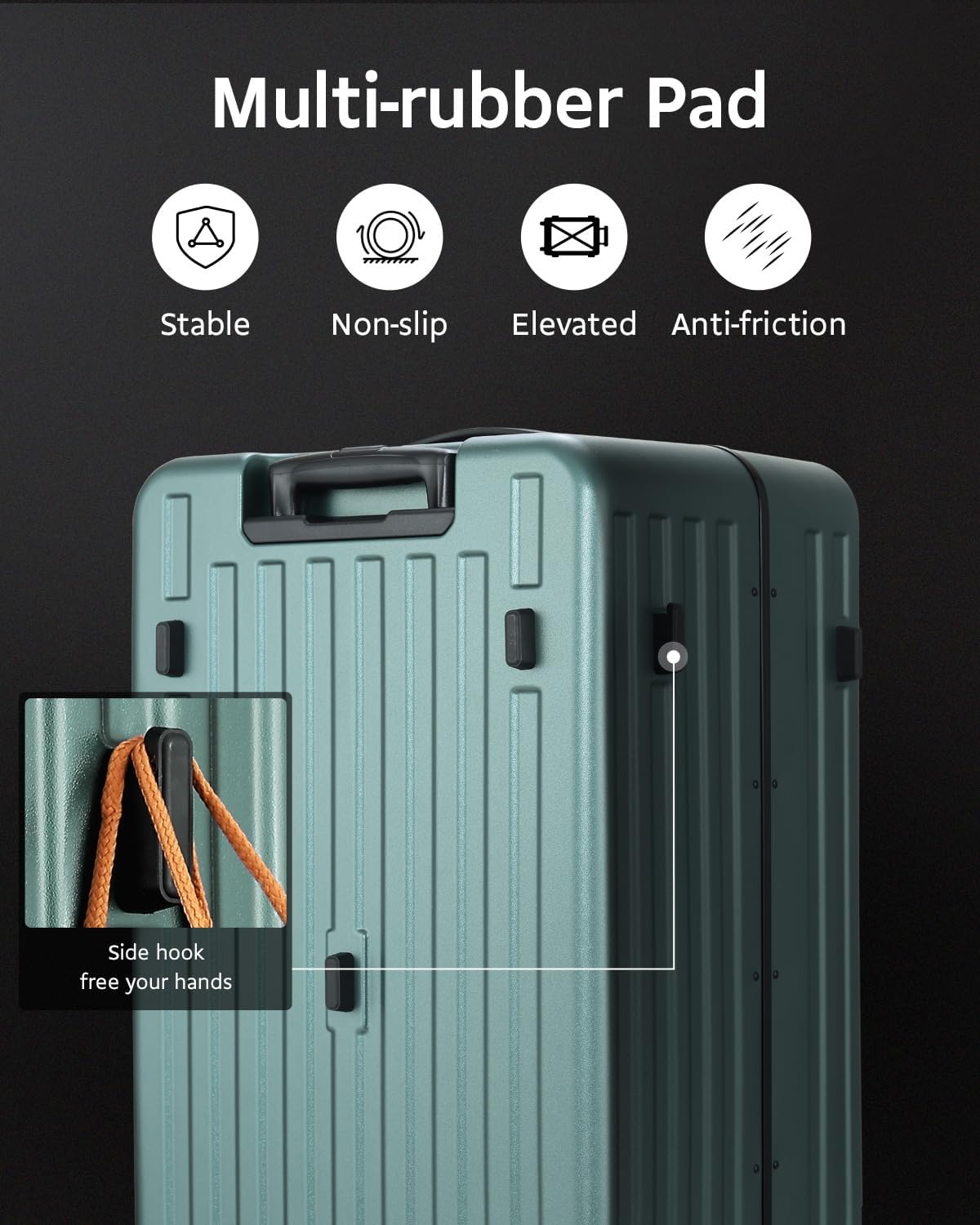 Checked Luggage, Large Suitcase 29 Inch Trunk Luggage with Spinner Wheels, Lightweight ABS+PC Hard Shell with Aluminum Frame, Top Opening, TSA Lock (Green, 1PC)