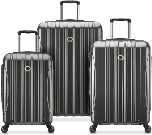DELSEY PARIS Helium Aero Hardside Expandable Luggage with Spinner Wheels, Titanium, 3-Piece Set (21/24/28)