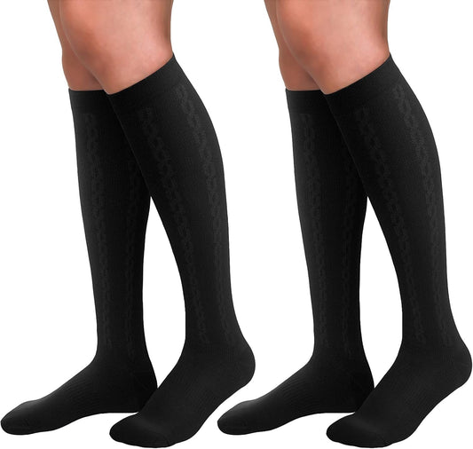 30-40mmHg Medical Graduated Compression Socks for Women&Men Circulation-Compression Stockings-Knee High Socks for Support,Hiking,Running