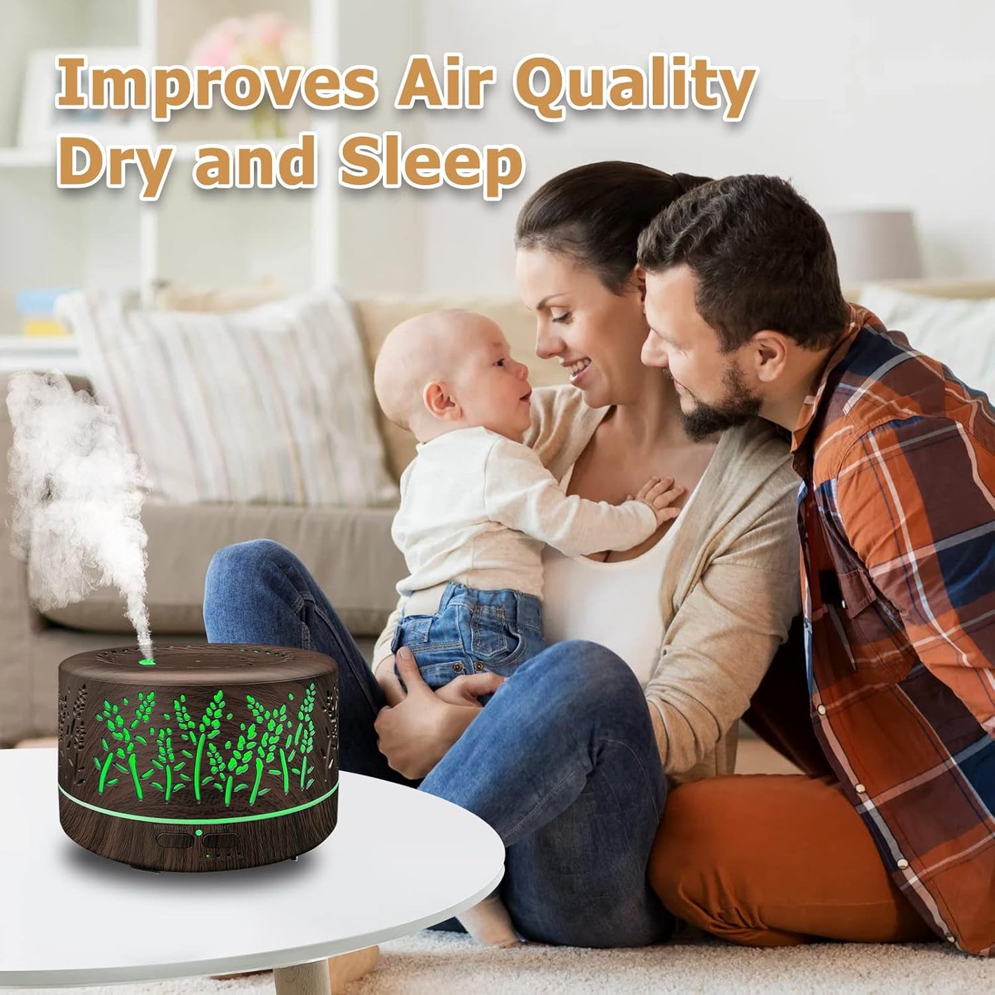 Diffusers for Essential Oils Large Room 600ml,Essential Oil Diffusers for Home with R/C,8/Set Oils Cool Mist Humidifier,7 Colors Lights & 3 Mist Mode Waterless Auto Off for Office Bedroom Decor Gifts