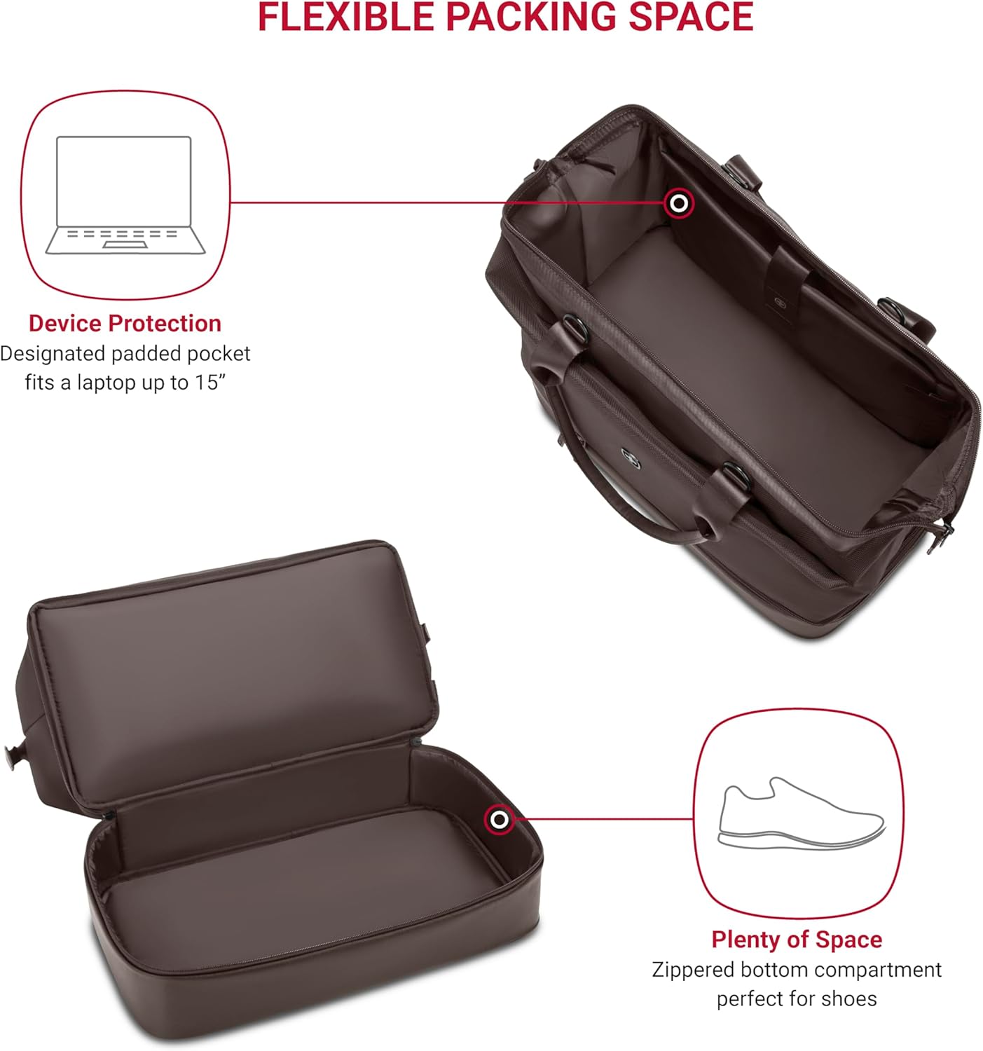 SwissGear 7366 Hardside Expandable Luggage with Spinner Wheels, Chocolate, 2-Piece Set (Weekender/27)