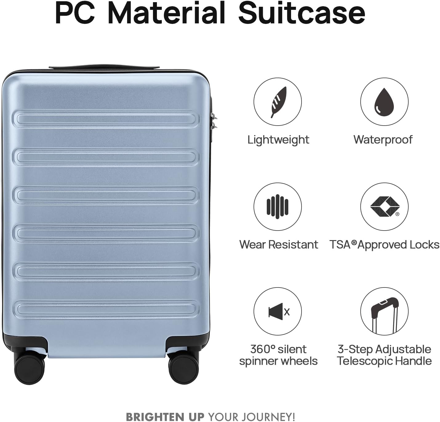 NINETYGO Large Checked Luggage 28 Inch, Checking In Luggage with Smooth Spinner Wheels, Expandable, Hard Shell PC+ABS Suitcase, Lightweight Travel Luggage, TSA Approved (Blue, Andes)