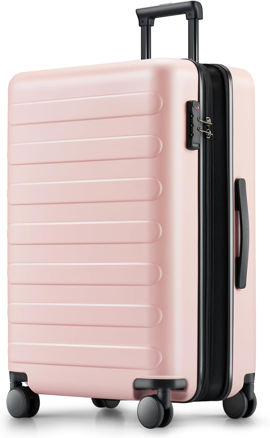 NINETYGO Large Checked Luggage 28 Inch, Checking In Luggage with Smooth Spinner Wheels, Expandable, Hard Shell PC Suitcase, Lightweight Travel Luggage, TSA Approved (Pink, Rhine Max)