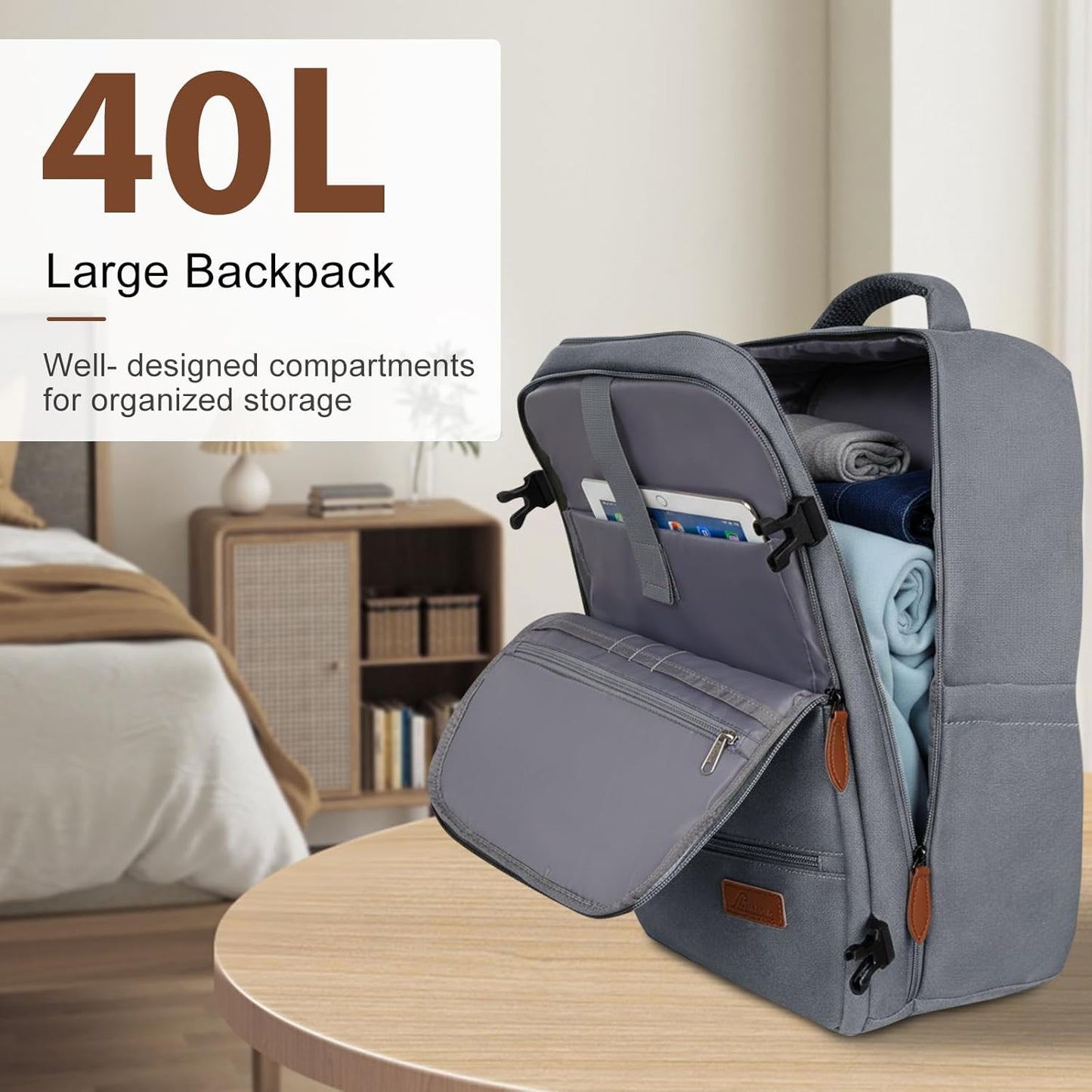 Romswi Luggage Sets 2 Piece, Expandable Carry On Luggage 20In with Travel Backpack, PC+ABS Hardside Suitcase Set with TSA Lock, Durable Carry On Suitcase with Spinner Wheels Silver