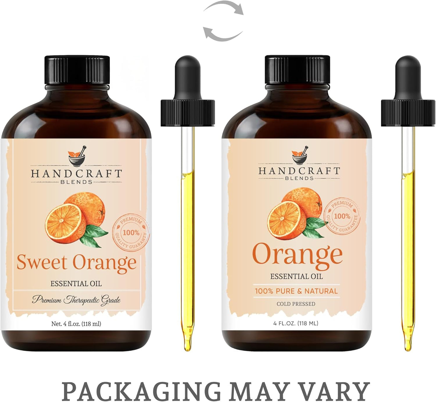 Handcraft Blends Orange Essential Oil – Huge 4 Fl Oz – 100% Pure and Natural – Premium Grade Essential Oil for Diffuser and Aromatherapy, Skin, Massage, Candle and Soap Making Fragrance