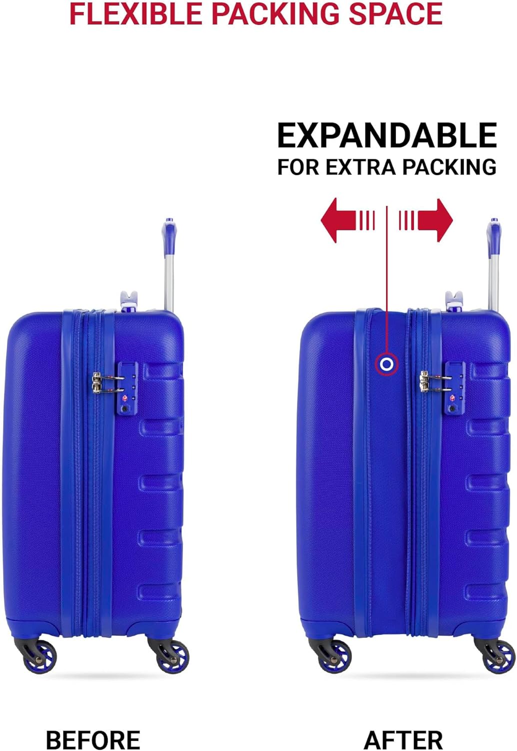 SwissGear 7366 Signature Hardside Expandable Luggage with Spinner Wheels, TSA Lock, Cup-Holder, Cobalt, Carry-On 19-Inch