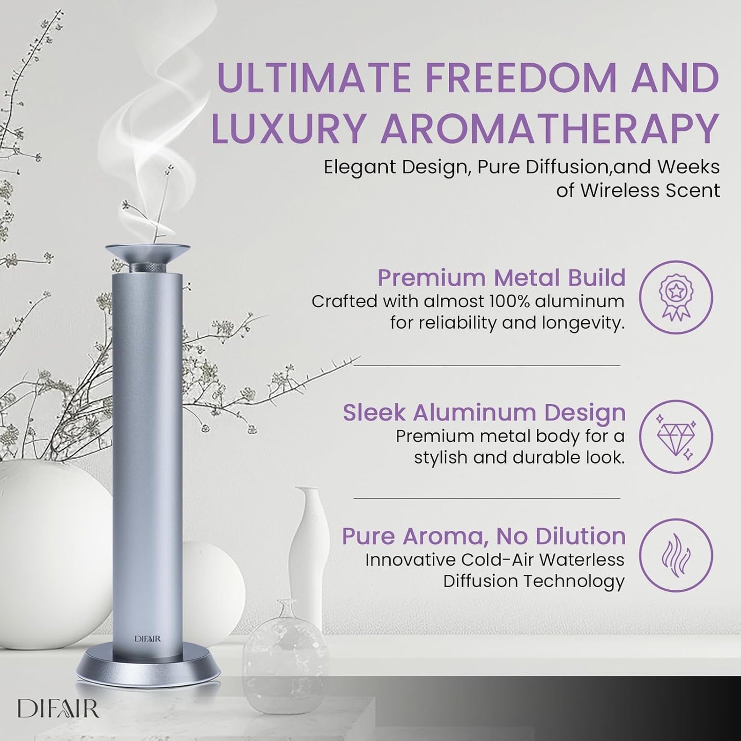 Rechargeable 10,000 mAh Aroma Diffuser - Hotel Collection Diffuser Oil Machine - Scent Diffuser for Home, Hotel, spa - Hotel Scent Diffuser - Perfect for Home Luxury scents