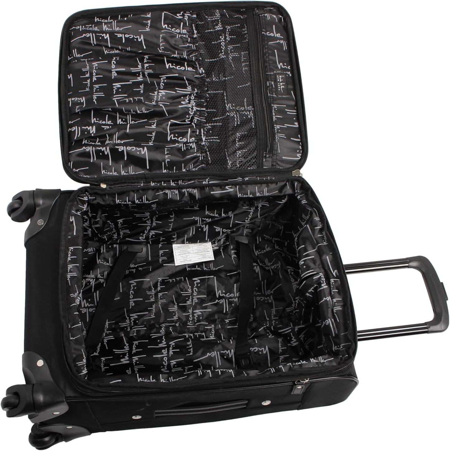 Nicole Miller Carry on Luggage Collection - Expandable 24 Inch Softside Bag - Lightweight Checked Suitcase with 4-Rolling Spinner Wheels