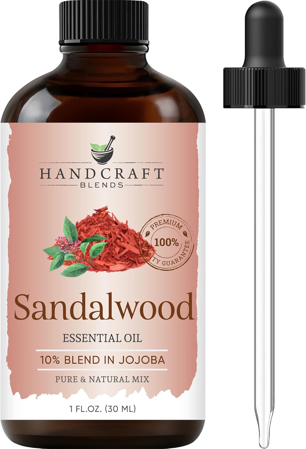 Handcraft Blends Sandalwood Essential Oil – 1 Fl Oz – 100% Pure and Natural – Premium Grade Essential Oil for Diffuser and Aromatherapy, Skin, Massage, Candle and Soap Making Fragrance