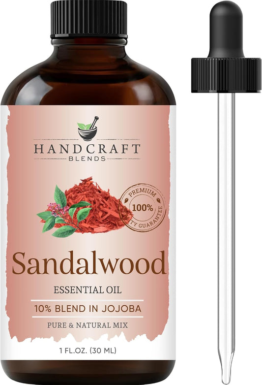 Handcraft Blends Sandalwood Essential Oil – 1 Fl Oz – 100% Pure and Natural – Premium Grade Essential Oil for Diffuser and Aromatherapy, Skin, Massage, Candle and Soap Making Fragrance