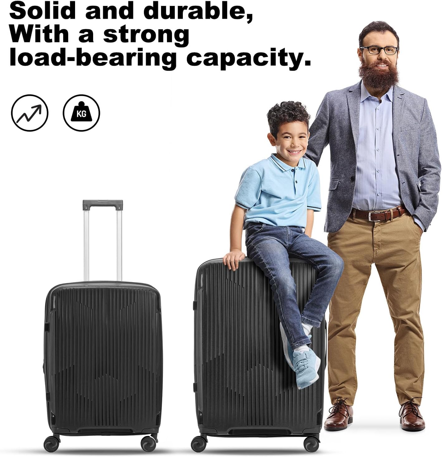 Nazhura Luggage Set, 3-Piece Hardside Suitcase Set, 20-inch Carry On, 24-inch, 28-inch Luggage