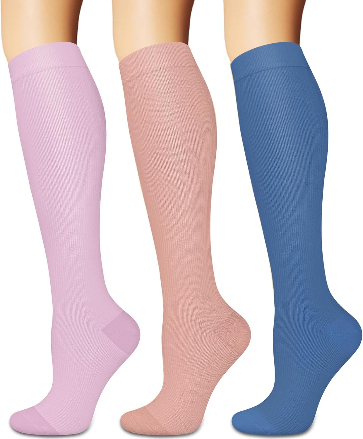 Compression Socks for Women and Men Circulation (3 Pairs) is Best Support for Running Athletic Cycling Hiking